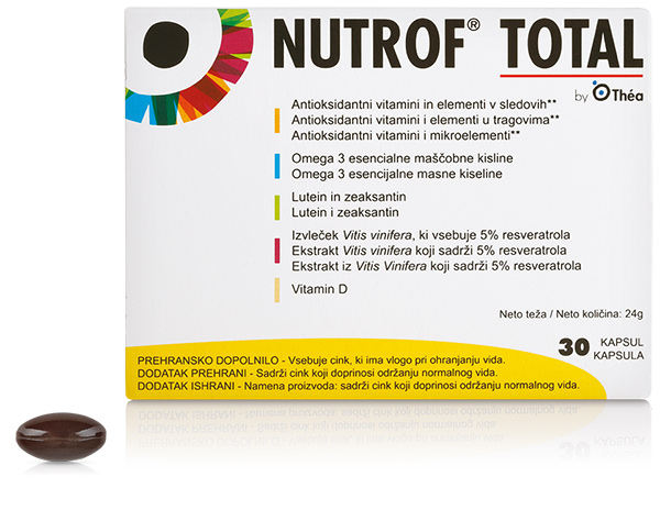 prehransko dopolnilo za oči Nutrof Total z vitamini za oči