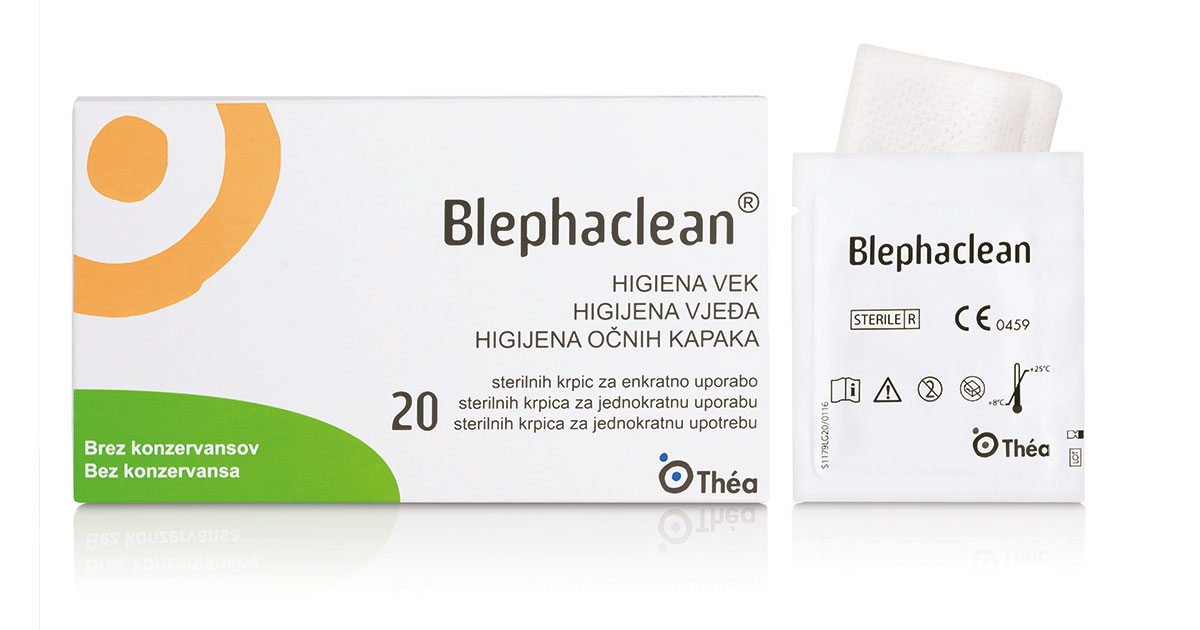 vnete oči pri otroku lahko čistite s sterilnimi krpicami Blephaclean