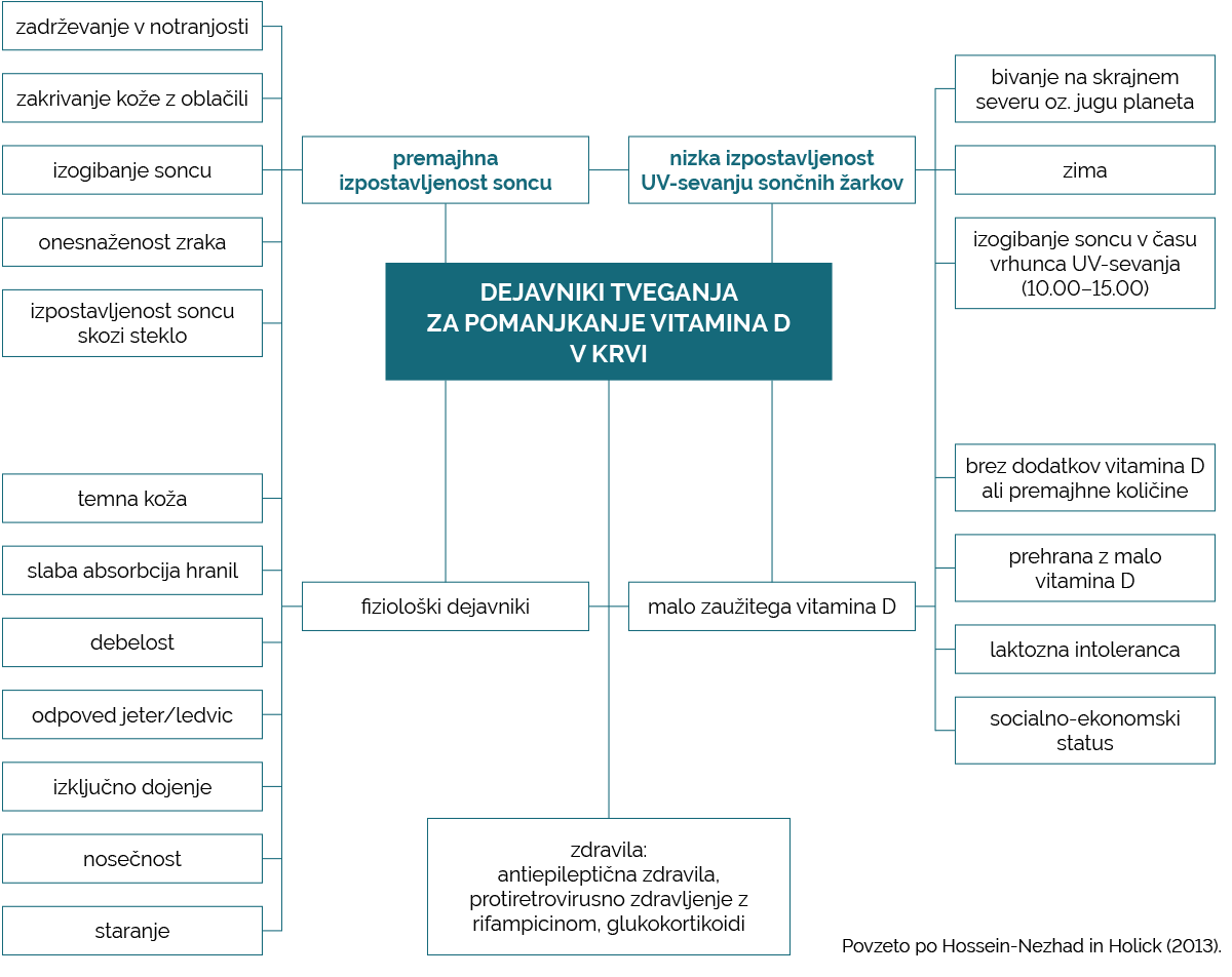 shema: vzroki za pomanjkanje vitamina D